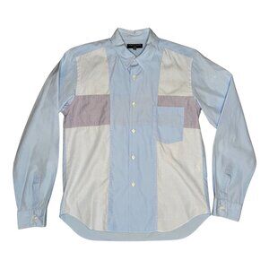 Come Des Garcons Homme Size M Patchwork Shirt Blue